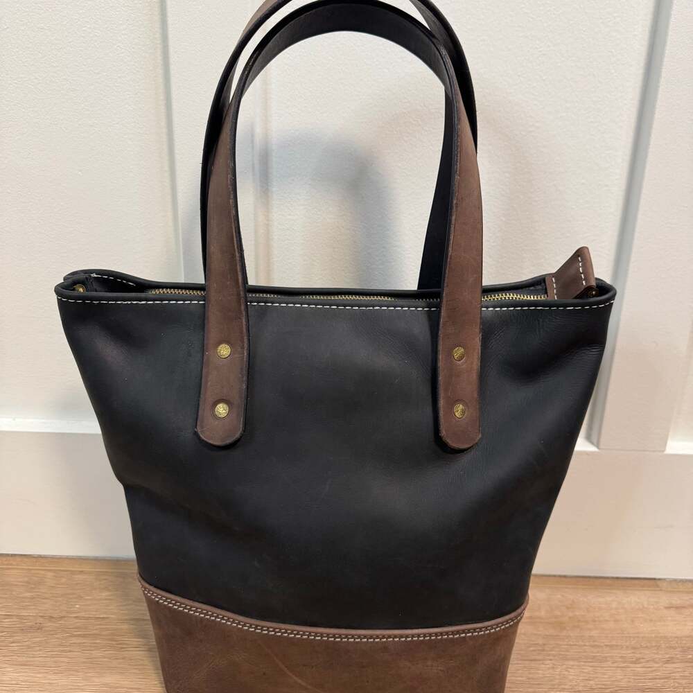 Gorgeous Handmade Leather Tote Shoulder Bag, one of a kind. - Picture 4 of 10